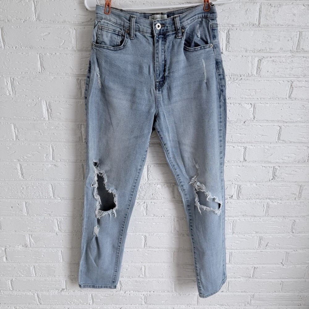 Celebrity Pink RE generation Distressed Blue Stretch Jeans Juniors Size 5/27